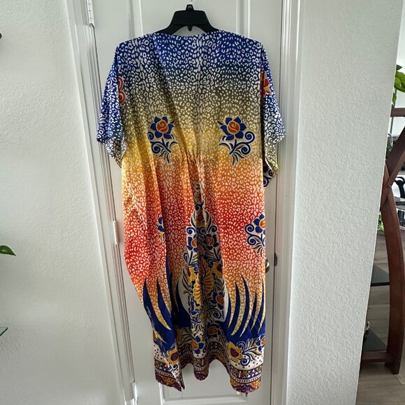 True Rock Free Size Multicolor Boho Maxi Dress With Vibrant Patterns Made In Ind - Picture 2 of 9